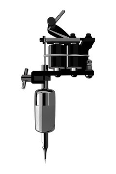 Vector image of a tattoo machine.