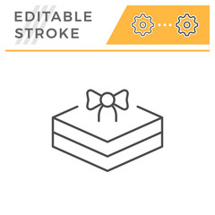 Gift package editable stroke line icon