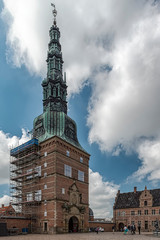 Fototapeta premium Frederiksborg Castle Tower Entrance with Tourists