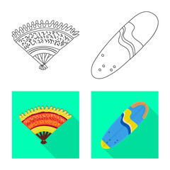 Vector design of and travel symbol. Collection of and traditional stock vector illustration.