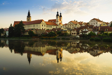 Obraz premium The historic core of Telc is a valuable urban conservation area and is a UNESCO World Heritage Site.