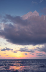 Landscape. Sunset over the sea
