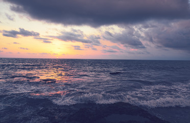 Fototapeta na wymiar Landscape. Sunset over the sea