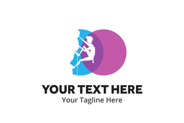 adventure climber unique simple logo creative design in flat style with color . hiker traveler creative simple logo creative design in flat style with color