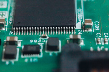 Circuit board repair. Electronic hardware modern technology. Motherboard digital personal computer...