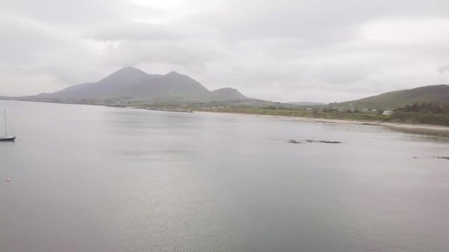 Aerial footage of Croagh Patrick in County Mayo