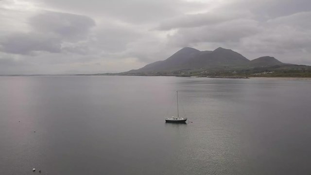 Aerial footage of Croagh Patrick in County Mayo