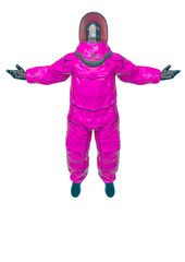 bio hazard man floating in a white background