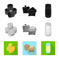 Vector illustration of farm and agriculture logo. Set of farm and technology vector icon for stock.