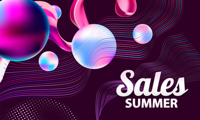 3d sale balls abstract pearls summer lines background