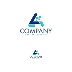 Modern Abstract Letter A logo design. Chemical company logo template