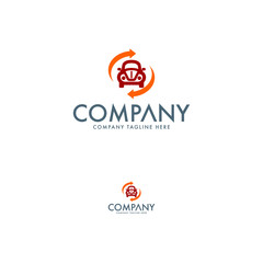 Fototapeta premium Car and arrow logo design template