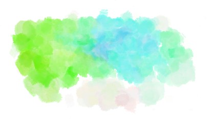 Obraz premium watercolor pale turquoise, aqua marine and green yellow color graphic background illustration painting