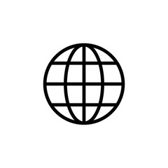 Web icon isolated on white background. The globe icon. Flat Vector illustration