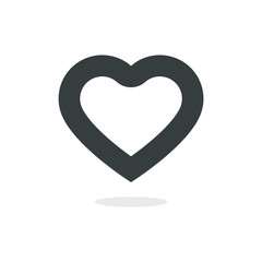 Pointer. Rounded heart with cutout. Flat vector illustration.