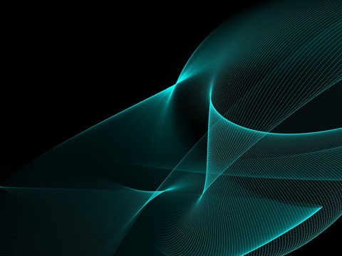 Abstract black and green Grid wave line