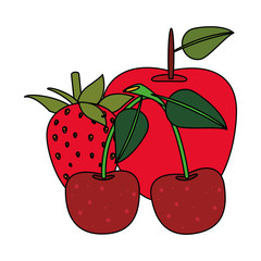 Cherry strawberry and apple fresh fruit healthy food