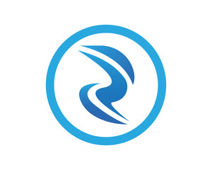 Fototapeta na wymiar R Letter River Logo Template vector icon illustration design