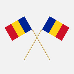 Romania; Romania  Flags. Vector illustration.