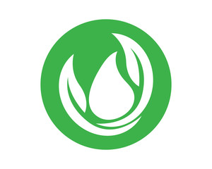 Drop water shape with tree leaf, Hydroponics Logo concept, flat design vector isolated