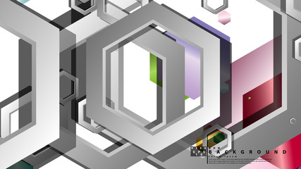 Fototapeta premium Abstract geometric background with hexagon jewels color compositions. Vector illustration