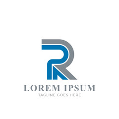 Modern Double Line Letter R Logo.