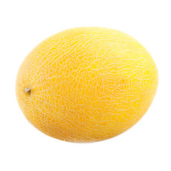 fresh yellow melon isolated on white background