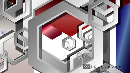 Abstract geometric background with hexagon jewels color compositions. Vector illustration