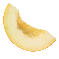 slice of yellow melon isolated on white background