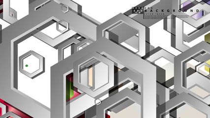 Abstract geometric background with hexagon jewels color compositions. Vector illustration