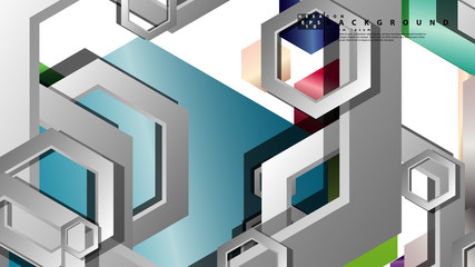 Abstract geometric background with hexagon jewels color compositions. Vector illustration
