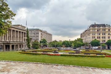 Fototapeta premium Square with a fountain, Belgrade, Serbia