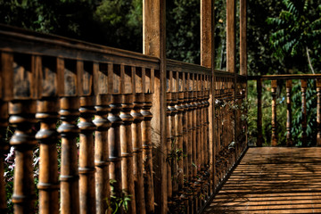 Naklejka premium Wooden balustrade