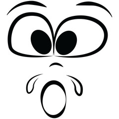 Cartoon faces expressions vector set