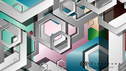 Abstract geometric background with hexagon jewels color compositions. Vector illustration