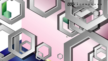 Abstract geometric background with hexagon jewels color compositions. Vector illustration