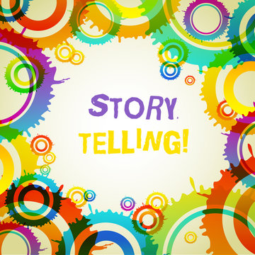 Word writing text Storytelling. Business photo showcasing activity writing stories for publishing them to public