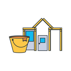 House under construction design vector ilustration