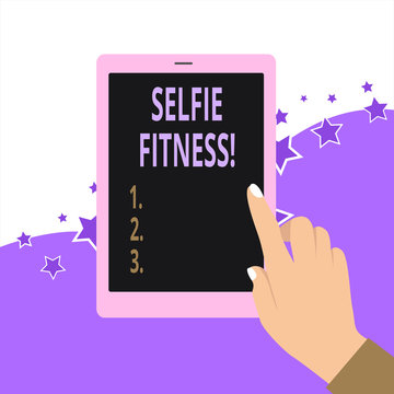 Handwriting text Selfie Fitness. Conceptual photo Taking pictures of oneself during workout or inside the gym