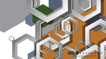 Abstract geometric background with hexagon, middle ages color composition. Vector illustration