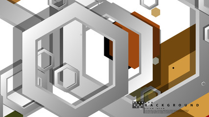 Abstract geometric background with hexagon, middle ages color composition. Vector illustration