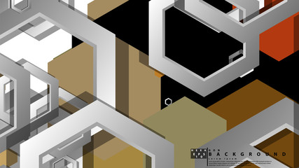 Abstract geometric background with hexagon, middle ages color composition. Vector illustration