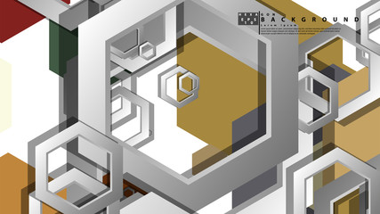 Obraz premium Abstract geometric background with hexagon, middle ages color composition. Vector illustration