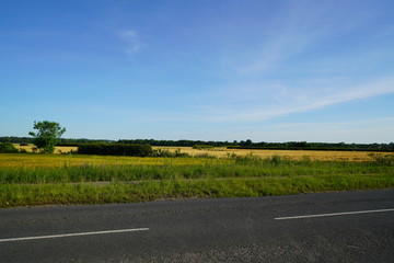 turbulent clouds in blue sky