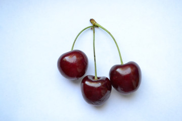 cherries on white background