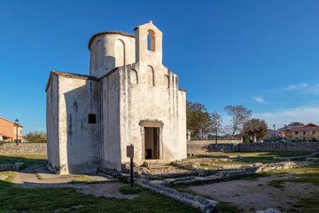 Obraz premium Church of the Holy Cross in Nin, Croatia is known as 