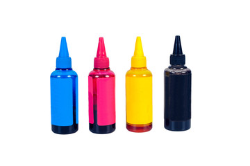 Red blue yellow and black color of ink jet printer.