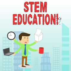 Conceptual hand writing showing Stem Education. Concept meaning develop to prepare primary and secondary students for college
