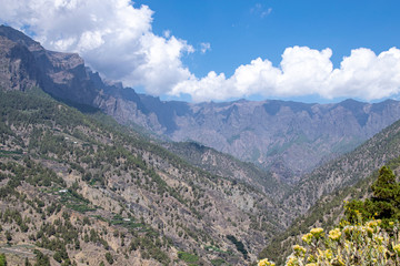 Geological landscape at Barranco de las Angustias, La Palma, Canary Islands, Spain