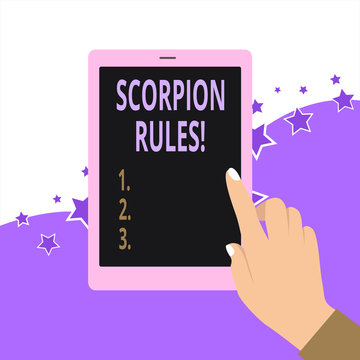 Handwriting text Scorpion Rules. Conceptual photo Dystopian young adult novel by Erin Bow Prisoners of peace